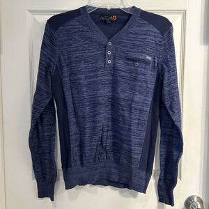 G by Guess Knit Sweater Long Sleeves‎ VNeck Blue Size Small